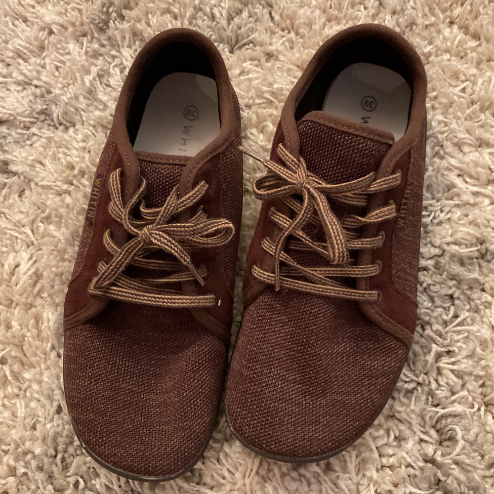 WHITIN‎ Unisex Barefoot Shoes Brown Wide Toe Box Zero Drop Sneakers EU 39